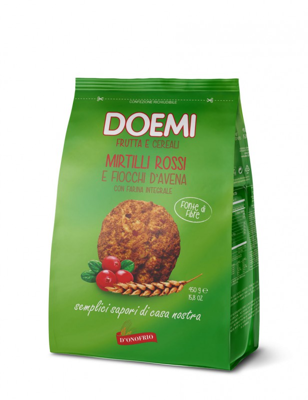 BISCOTTI AI MIRTILLI ROSSI E FIOCCHI D’AVENA CON FARINA INTEGRALE